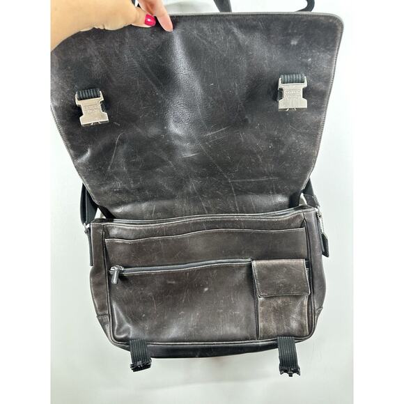 Vintage Coach Messenger Leather Briefcase Laptop Bag Strap Large H1S-5233 RARE - Picture 14 of 16